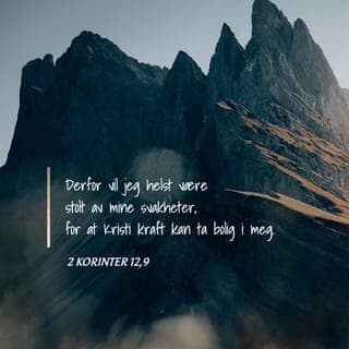 Andre Korinterbrev 12:7-10 - For at de høye åpenbaringene jeg har fått fra Gud, ikke skal gjøre meg stolt eller selvgod, har jeg fått en plage som Satan bruker mot meg. Det ser ut som om det er meningen at jeg skal ha det for nettoppikke å bli selvgod. Jeg har tre ganger bedt inderlig til Herren om at dette vonde må bli tatt bort – men det er der fortsatt. Herren svarte meg: «I Min nåde har du det du trenger, for Min kraft blir synlig i svakhet.» Det har gitt meg et nytt perspektiv, og nå vil jeg heller skryte av mine svakheter, for jeg vil at Jesu kraft skal få stor plass i livet mitt. Dette fyller meg med en glede, selv om jeg midt i min svakhet blir mishandlet, er i nød, opplever forfølgelse og til og med frykt fordi jeg er kristen. Nå vet jeg at når jeg er svak, da er jeg sterk.