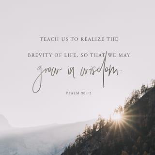 Psalms 90:12 - Teach us to number our days,
that we may gain a heart of wisdom.
