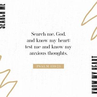 Psalms 139:23-24 - Search me, O God, and know my heart;
test me and know my thoughts.
See if there is any wicked way in me,
and lead me in the way everlasting.