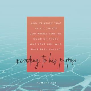 Romans 8:28 - We know that God is always at work for the good of everyone who loves him. They are the ones God has chosen for his purpose