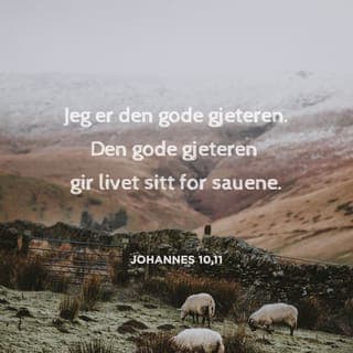 Johannes’ evangelium 10:11-13 - Jeg er Den gode gjeteren. Den gode Gjeteren er villig til å gi sitt liv for sauene. Dersom en tilfeldig innleid gjeter ser at ulven kommer for å ta sauene han er satt til å passe på, stikker han heller av, for han er ikke villig til å ofre seg for sauene. Derfor blir sauene angrepet og flykter i alle retninger. Siden han ikke eier sauene, er han ikke villig til å ofre seg, fordi han ikke har omsorg for sauene.