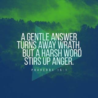 Proverbs 15:1 - A mild answer breaketh wrath: but a harsh word stirreth up fury.