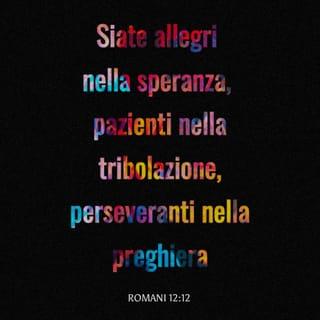 Lettera ai Romani 12:12 - siate allegri nella speranza, pazienti nella tribolazione, perseveranti nella preghiera