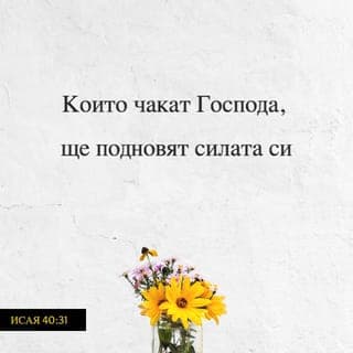 Исая 40:30-31 - Даже младите ще ослабнат и ще се уморят. И отбраните момци съвсем ще паднат; Но ония, които чакат Господа, ще подновят силата си, Ще се издигат с крила като орли, Ще тичат и няма да се уморят, Ще ходят и няма да ослабнат.