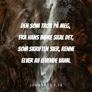 Johannes’ evangelium 7:37-39 - Den siste dagen, som var høydepunktet under løvhyttefesten, stilte Jesus seg opp og ropte ut til folket: «Hvis noen tørster, kan han komme til Meg og drikke.
Dere kan lese i Skriftene at den som tror på Meg, ut fra hans indre skal det renne strømmer av levende vann.»
Dette sa Han om Den Hellige Ånd, som skulle bli gitt til dem som trodde på Ham. Den Hellige Ånd var ikke gitt til menneskene ennå, for det kunne ikke skje før Jesus var tilbake i sin himmelske herlighet.