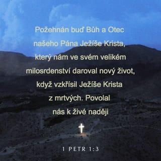 1 Petr 1:3 - Požehnán buď Bůh a Otec našeho Pána Ježíše Krista, který nám ve svém velikém milosrdenství daroval nový život, když vzkřísil Ježíše Krista z mrtvých. Povolal nás k živé naději