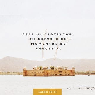 Salmos 59:16-17 - 16-17 (17-18) Yo, por mi parte,
te alabaré en la mañana
por tu poder y por tu amor.
Tú eres el Dios que me protege;
tú eres el Dios que me ama.
Por eso te cantaré himnos,
porque eres mi fortaleza,
porque has sido mi refugio
en momentos de angustia.