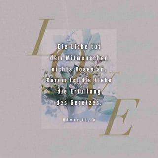 Römer 13:10 - Die Liebe tut dem Mitmenschen nichts Böses an. Darum ist die Liebe die Erfüllung des Gesetzes.