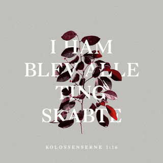 Kolossenserbrevet 1:16-18 - Alt i himlen og på jorden blev til og eksisterer ved hans medvirken og for hans skyld, både det synlige og det usynlige, inklusive alt, som har magt og autoritet i den åndelige verden. Han var til før alt andet, og alt eksisterer i kraft af ham. Han er leder for menigheden, som er hans legeme. Han er alle tings begyndelse. Han var den første til at opstå fra de døde og har førstepladsen på alle områder.