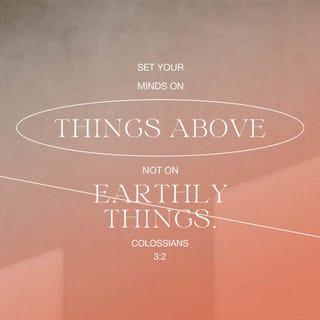 Colossians 3:1-2 - Since you have been raised to new life with Christ, set your sights on the realities of heaven, where Christ sits in the place of honor at God’s right hand. Think about the things of heaven, not the things of earth.