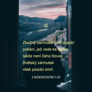 2. Korintským 7:10 - Bůh užil bolesti jako léku k vaší nápravě, takže jsem vám nijak neublížil. Lítost způsobená Bohem vede člověka ke změně postoje a tím i k záchraně, taková lítost je žádoucí. Na druhé straně nespokojenost bez Boha člověka jen ubíjí.