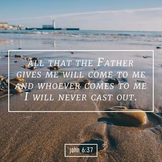 John 6:37 - Everyone the Father gives me will come to me, and the one who comes to me I will never cast out.