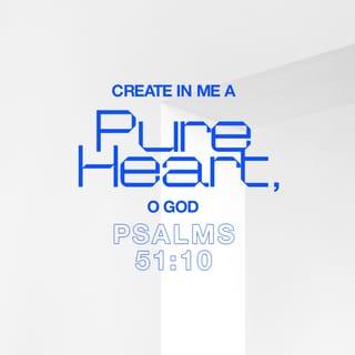 Psalm 51:10-19 - Create in me a clean heart, O God;
And renew a right spirit within me.
Cast me not away from thy presence;
And take not thy holy spirit from me.
Restore unto me the joy of thy salvation;
And uphold me with thy free spirit.
Then will I teach transgressors thy ways;
And sinners shall be converted unto thee.
Deliver me from bloodguiltiness, O God, thou God of my salvation:
And my tongue shall sing aloud of thy righteousness.
O Lord, open thou my lips;
And my mouth shall shew forth thy praise.
For thou desirest not sacrifice; else would I give it:
Thou delightest not in burnt offering.
The sacrifices of God are a broken spirit:
A broken and a contrite heart, O God, thou wilt not despise.
Do good in thy good pleasure unto Zion:
Build thou the walls of Jerusalem.
Then shalt thou be pleased with the sacrifices of righteousness, with burnt offering and whole burnt offering:
Then shall they offer bullocks upon thine altar.