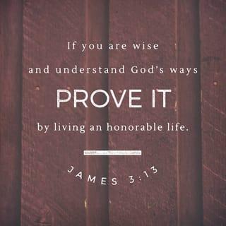 James 3:13 - Who among you is wise and understanding? Let him show by his good behavior his deeds in the gentleness of wisdom.