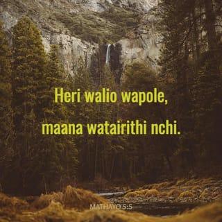 Mathayo 5:5 - Heri walio wapole,
maana hao watairithi nchi.