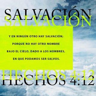 Hechos 4:12 - En ningún otro hay salvación, porque en todo el mundo Dios no nos ha dado otra persona por la cual podamos salvarnos.