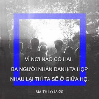 Ma-thi-ơ 18:20 - Hễ nơi nào có hai hoặc ba người nhân danh ta họp lại thì có ta ở giữa họ.”