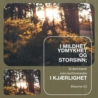 Efeserbrevet 4:1-6 - Jeg, som er i fengsel på grunn av min tro på Jesus, vil oppmuntre dere til å leve et liv som passer seg for en kristen. Jeg ber dere om å være ydmyke, milde og tålmodige, og at dere elsker hverandre, slik at dere bærer over med hverandres feil. Anstreng dere for å holde fred med hverandre slik at Gud med sin Ånd kan føye dere sammen til en enhet. Menigheten er føyd sammen til én kropp og har én Ånd. Vi har alle dette håpet, om at vi en dag skal bli frelst og leve evig. For det finnes bare én Herre, én tro, én dåp og én Gud. Han er alles Far. Han står over alt og alle, og Han lever i dere alle.