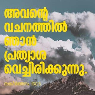 സങ്കീർത്തനങ്ങൾ 130:5-7 - ഞാൻ യഹോവയ്ക്കായി കാത്തിരിക്കുന്നു; എന്റെ ഉള്ളം കാത്തിരിക്കുന്നു;
അവന്റെ വചനത്തിൽ ഞാൻ പ്രത്യാശവച്ചിരിക്കുന്നു.
ഉഷസ്സിനായി കാത്തിരിക്കുന്നവരെക്കാൾ,
ഉഷസ്സിനായി കാത്തിരിക്കുന്നവരെക്കാൾ എന്റെ ഉള്ളം യഹോവയ്ക്കായി കാത്തിരിക്കുന്നു.
യിസ്രായേലേ, യഹോവയിൽ പ്രത്യാശവച്ചുകൊൾക;
യഹോവയ്ക്കു കൃപയും അവന്റെ പക്കൽ ധാരാളം വീണ്ടെടുപ്പും ഉണ്ട്.