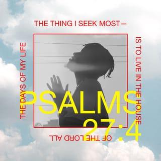Psalms 27:4 - I have asked the LORD for one thing;
one thing only do I want:
to live in the LORD's house all my life,
to marvel there at his goodness,
and to ask for his guidance.