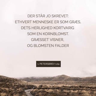 Peters Første Brev 1:24-25 - Thi „alt Kød er som Græs, og al dets Herlighed som Græssets Blomst; Græsset visner, og Blomsten falder af; men Herrens Ord bliver evindelig.“ Og dette er det Ord, som er forkyndt eder ved Evangeliet.