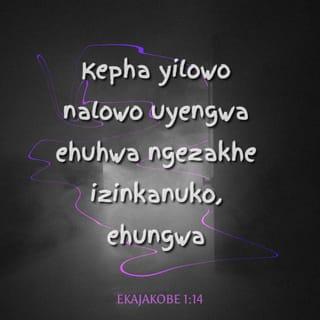 EkaJakobe 1:14 - Kepha yilowo nalowo uyengwa ehuhwa ngezakhe izinkanuko, ehungwa