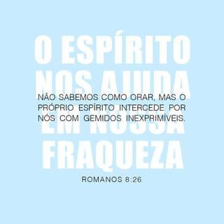 Romanos 8:26 - E o Espírito nos ajuda em nossa fraqueza, pois não sabemos orar segundo a vontade de Deus, mas o próprio Espírito intercede por nós com gemidos que não podem ser expressos em palavras.