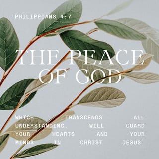 Philippians 4:6-7 - Do not be anxious about anything, but in every situation, by prayer and petition, with thanksgiving, present your requests to God. And the peace of God, which transcends all understanding, will guard your hearts and your minds in Christ Jesus.