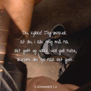 Tredje Johannesbrev 1:2 - Jeg, Johannes, er menighetsleder, og mine hilsninger går til min elskede Gaius. Jeg elsker deg virkelig og ber om at du, min kjære, på alle måter skal ha framgang og god helse. Måtte du ha det like godt helsemessig som du har det åndelig.