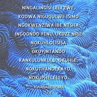 KwabaseRoma 12:1-8 - Ngakho ngiyanincenga, bazalwane, ngobubele bukaNkulunkulu ukuba ninikele imizimba yenu ibe ngumnikelo ophilileyo, ongcwele, othandeka kuNkulunkulu, kube ngukukhonza kwenu kokuqonda; ningalingisi leli zwe, kodwa niguqulwe isimo ngokwenziwa ibe ntsha ingqondo yenu, ukuze nibe nokuhlolisisa okuyintando kaNkulunkulu, okuhle, nokuthandekayo, nokupheleleyo.
Ngokuba ngomusa engiwuphiweyo ngisho kulowo nalowo phakathi kwenu ukuthi angacabangi athi mkhulu kunalokho afanele ukukucabanga, kodwa acabange kube ngokuqonda, njengalokho uNkulunkulu abele lowo nalowo isilinganiso sokukholwa. Ngokuba njengalokhu sinezitho eziningi emzimbeni munye, kepha izitho zonke azinamsebenzi munye, kanjalo thina esibaningi simzimba munye kuKristu, kepha ngabanye siyizitho, omunye esomunye. Sinezipho zomusa ezahlukileyo ngokomusa esiwuphiweyo; uma singesokuprofetha, asiprofethe ngesilinganiso sokukholwa; uma singesokukhonza, kube senkonzweni; ofundisayo, kube sekufundiseni, oyalayo, ekuyaleni; owabayo, enze ngobuqotho; oholayo, ngenkuthalo; ohawukelayo, ngentokozo.