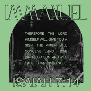 Isaiah 7:14 - But the Lord will still show you this sign:
The young woman is pregnant
and will give birth to a son.
She will name him Immanuel.