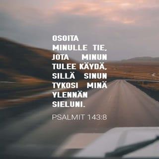 Psalmit 143:8 - Sinuun minä turvaan –
osoita laupeutesi jo aamuvarhaisesta!
Sinun puoleesi minä käännyn –
opeta minulle tie, jota kulkea!