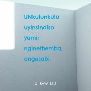 U-Isaya 12:2 - Bheka, uNkulunkulu uyinsindiso yami;
nginethemba, angesabi,
ngokuba uJehova, uJehova ungamandla ami nehubo lami,
waba yinsindiso yami.”