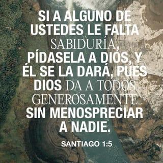 SANTIAGO 1:4-11 - Mas tenga la paciencia su obra completa, para que seáis perfectos y cabales, sin que os falte cosa alguna.
Y si alguno de vosotros tiene falta de sabiduría, pídala a Dios, el cual da a todos abundantemente y sin reproche, y le será dada. Pero pida con fe, no dudando nada; porque el que duda es semejante a la onda del mar, que es arrastrada por el viento y echada de una parte a otra. No piense, pues, quien tal haga, que recibirá cosa alguna del Señor. El hombre de doble ánimo es inconstante en todos sus caminos.
El hermano que es de humilde condición, gloríese en su exaltación; pero el que es rico, en su humillación; porque él pasará como la flor de la hierba. Porque cuando sale el sol con calor abrasador, la hierba se seca, su flor se cae, y perece su hermosa apariencia; así también se marchitará el rico en todas sus empresas.