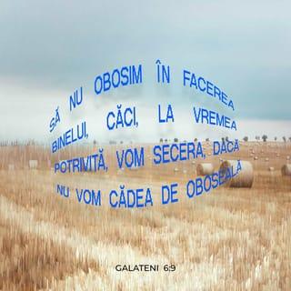 Galateni 6:9 - Să nu obosim în facerea binelui, căci, la vremea potrivită, vom secera, dacă nu vom cădea de oboseală.