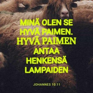 Evankeliumi Johanneksen mukaan 10:11 - »Minä olen hyvä paimen, oikea paimen, joka panee henkensä alttiiksi lampaiden puolesta.