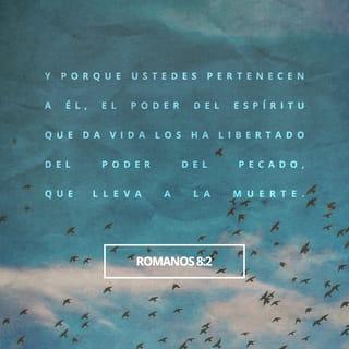 Romanos 8:1-2 - Por tanto, no hay ninguna condenación para los que están unidos a Cristo Jesús, los que no andan conforme a la carne, sino conforme al Espíritu,
porque la ley del Espíritu de vida en Cristo Jesús me ha librado de la ley del pecado y de la muerte.