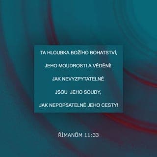 Římanům 11:33-36 - Ta hloubka Božího bohatství, jeho moudrosti a vědění! Jak nevyzpytatelné jsou jeho soudy, jak nepopsatelné jeho cesty! Vždyť:
„Kdo poznal Hospodinovu mysl?
Kdo mu kdy v něčem poradil?“
„Kdo mu co dal jako první,
aby mu Bůh za to zaplatil?“
Všechno je z něj, skrze něj a pro něj! Jemu buď sláva navěky! Amen.