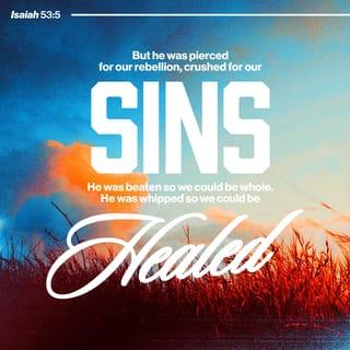 Isaiah 53:5 - But because of our sins he was wounded,
beaten because of the evil we did.
We are healed by the punishment he suffered,
made whole by the blows he received.
