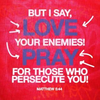 Matthew 5:43-45 - “You have heard the law that says, ‘Love your neighbor’ and hate your enemy. But I say, love your enemies! Pray for those who persecute you! In that way, you will be acting as true children of your Father in heaven. For he gives his sunlight to both the evil and the good, and he sends rain on the just and the unjust alike.