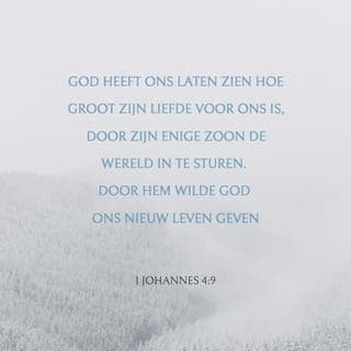 De Eerste Algemene Brief van den Apostel Johannes 4:9 - Hierin is de liefde Gods jegens ons geopenbaard, dat God Zijn eniggeboren Zoon gezonden heeft in de wereld, opdat wij zouden leven door Hem.