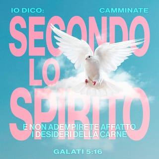 Lettera ai Galati 5:16 - Io dico: camminate secondo lo Spirito e non adempirete affatto i desideri della carne.