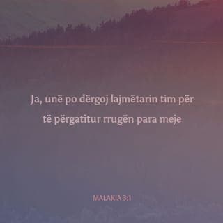 Malakia 3:1 - "Ja, unë po dërgoj lajmëtarin tim për të përgatitur rrugën para meje. Dhe menjëherë Zoti, që ju kërkoni, do të hyjë në tempullin e vet, engjëlli i besëlidhjes që ju kërkoni me endje, ja, do të vijë", thotë Zoti i ushtrive.