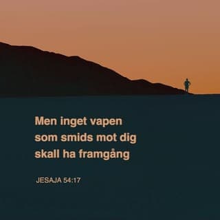 Jesaja 54:17 - Och nu skall intet vapen, som smides mot dig, hava någon lycka; var tunga, som upphäver sig för att gå till rätta med dig, skall du få domfälld. Detta är HERRENS tjänares arvedel, den rätt de skola undfå av mig, säger HERREN.