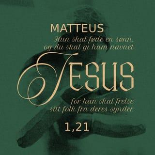 Matteus 1:21 - Hun skal føde en sønn, og du skal gi ham navnet Jesus, for han skal frelse sitt folk fra deres synder.
