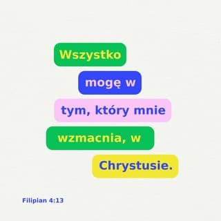 Filipian 4:12-13 - Wiem, co to skromność, znany mi dostatek. Radzę sobie wszędzie, w każdej sytuacji. Poznałem sytość, nieobcy mi głód; wiem, jak mieć dużo, i umiem żyć w biedzie. Wszystko mogę w Tym, który mnie umacnia, w Chrystusie.