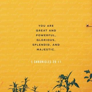 1 Chronicles 29:11 - Yours, LORD, is the greatness and the power
and the glory and the majesty and the splendor,
for everything in heaven and earth is yours.
Yours, LORD, is the kingdom;
you are exalted as head over all.