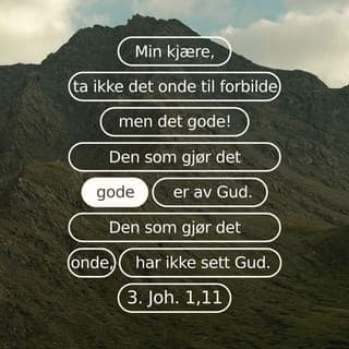 Tredje Johannesbrev 1:11 - Jeg ville komme til dere, og jeg skrev til menigheten deres, men Diotrefes, han som gjerne vil ha lederansvar i menigheten, ville ikke ta imot oss. Når jeg kommer til dere, vil jeg advare dere mot ham. Jeg skal fortelle dere hvordan han lever og opplyse dere om at han taler imot oss med onde ord. Problemet er at han ikke nøyer seg med det. Han nekter å ta imot brødrene våre som ønsker å komme til menigheten, og de i menigheten som hadde ønsket besøk, blir utstøtt av de andre. Kjære venner, ikke etterlign det som er ondt, men vis godhet mot dem som oppfører seg dårlig. Den som gjør det som er godt, tilhører Gud, men den som heller gjør onde handlinger, har ikke sett Gud og kjenner Ham ikke. I motsetning til Diotrefes er Demetrius vel ansett av alle. Han står for det som er rett og sant. Vi vil spre sannheten, og dere vet at budskapet vårt er sant!