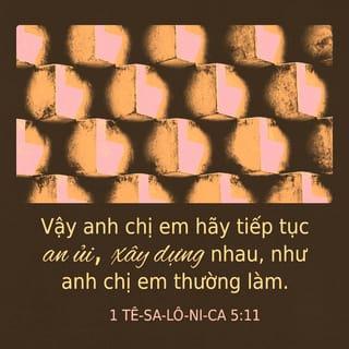 1 Tê-sa-lô-ni-ca 5:11 - Vậy anh chị em hãy tiếp tục an ủi, xây dựng nhau, như anh chị em thường làm.