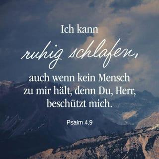 Psalm 4:8 - In Frieden werde ich sowohl mich niederlegen als auch schlafen; denn du, Jehova, allein lässest mich in Sicherheit wohnen.